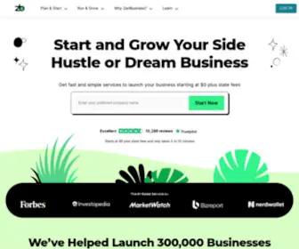 Businessideainsight.com(Start & Grow Your Business with the ZenBusiness Platform) Screenshot