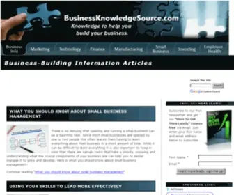 Businessknowledgesource.com(Business building articles) Screenshot