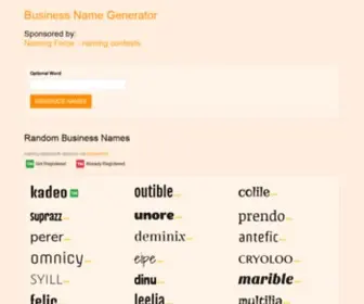 Businessnamegenerators.com(Business Name Generator) Screenshot