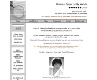 Businessopportunitywatch.com(Reviews To Avoid Scam and Discover Good Home Businesses and Franchises) Screenshot