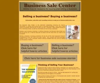 Businesssalecenter.com(How to Sell a Business or Buy a Business) Screenshot