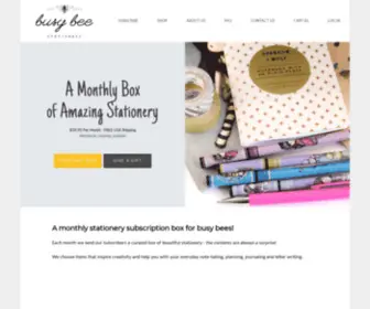 Busybeestationery.com(Each month we send our subscribers a curated box of beautiful stationery) Screenshot