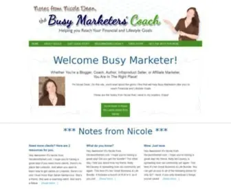 Busymarketerscoach.com(Nicole Dean's Notes for Online Entrepreneurs) Screenshot