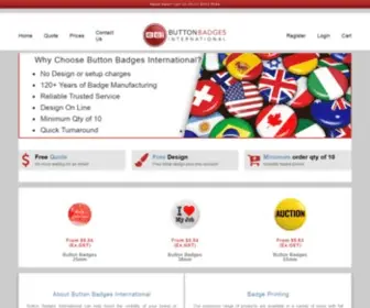 Buttonbadgesinternational.com.au(Custom Button Badges Online Australia) Screenshot