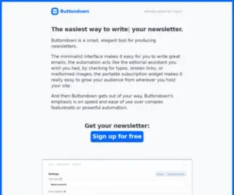 Buttondown.email(Buttondown email) Screenshot
