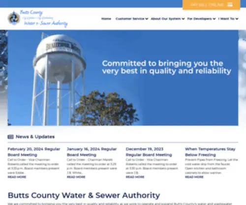 Buttswsa.com(Butts County Water & Sewer Authority) Screenshot