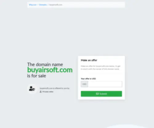 Buyairsoft.com(Forsale Lander) Screenshot