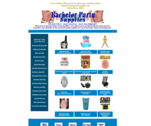 Buybachelorpartysupplies.com(Bachelor Party Supplies Same Day Shipping) Screenshot