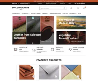 Buyleatheronline.com(Full grain leather hides and sheets supply store) Screenshot