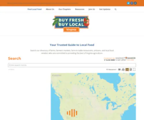 Buylocalvirginia.org(Find Local Food) Screenshot