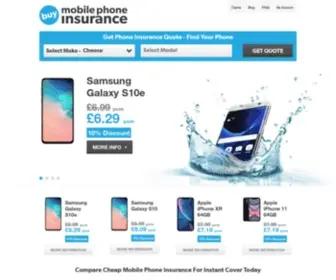 Buymobilephoneinsurance.com(Instant mobile phone insurance for theft) Screenshot