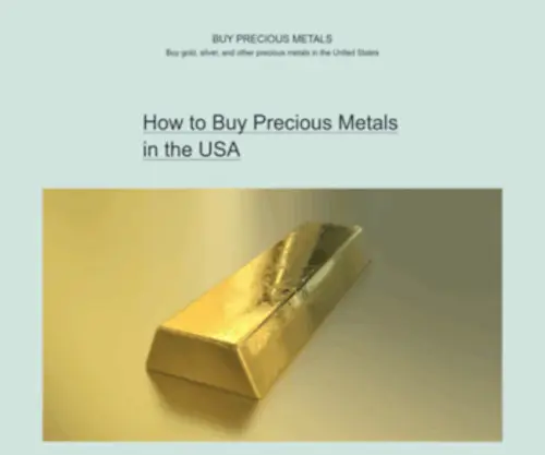 Buypreciousmetals.us(Buy Precious Metals) Screenshot