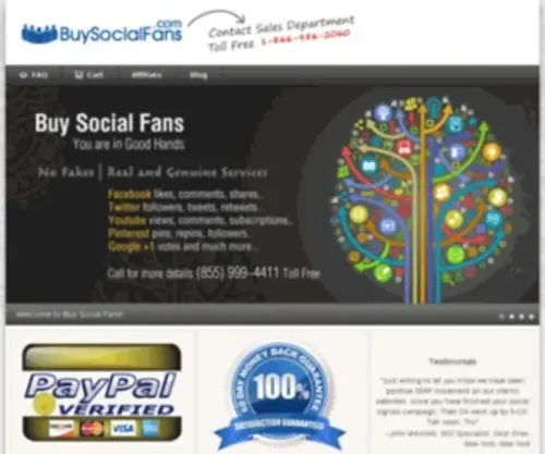 Buysocialfans.com(Buy followers) Screenshot