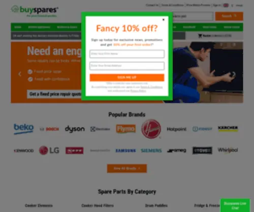 Buyspares.co.uk(Appliance parts) Screenshot