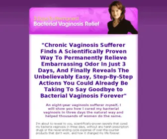 Bvcures.com(3 Days To Permanent Bacteria Vaginosis Relief) Screenshot