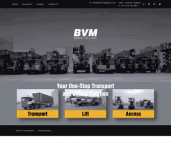 BVMtransport.com(Largest equipment access rental company in Dubai. BVM Transports) Screenshot