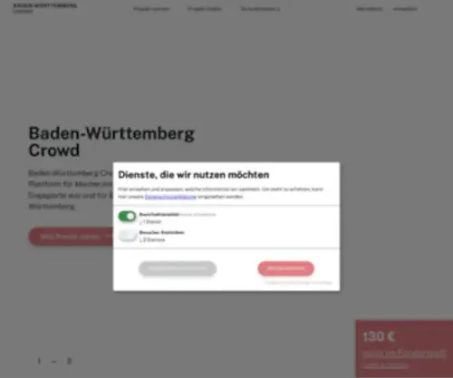 BW-Crowd.de(Crowdfunding für Baden) Screenshot
