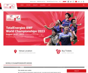 BWfWorldchampionships.com(Badminton World Federation World Championships website) Screenshot