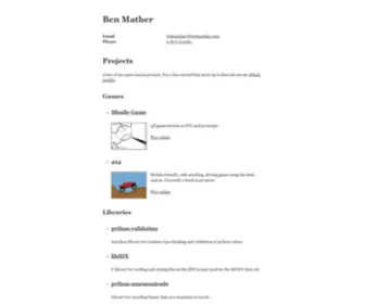 BWhmather.com(Ben Mather) Screenshot