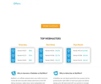Byoffers.com(ByOffers Affiliate Network) Screenshot