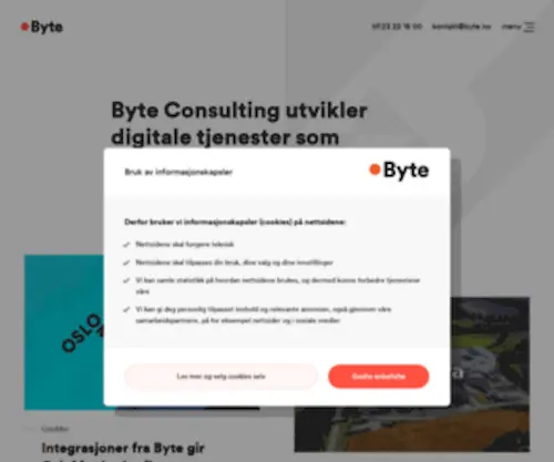 Byte.no(Forside) Screenshot
