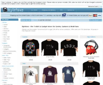 Bytelove.com(T-shirt & Gadget store for Geek, Gamers & WoW fans) Screenshot