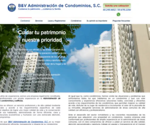 Byvadministracion.com(B&V Administración de Condomnios) Screenshot