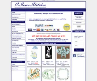 C-Some-Stitches.com(Embroidery designs by C) Screenshot