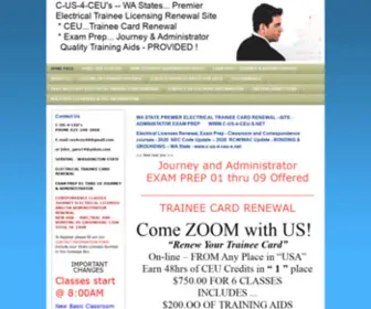 C-US-4-Ceu-S.net(CEU's WA States Premier Electrical Trainee Card & Journeyman/Administrator Card Renewal Information Site) Screenshot