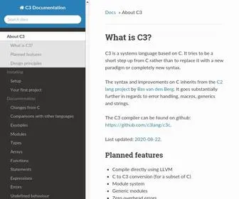 C3-Lang.org(C3 Lang) Screenshot