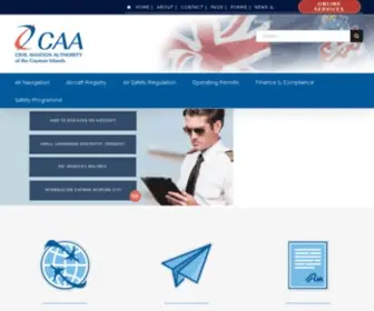 Caacayman.com(OFFICIAL SITE of the Civil Aviation Authority of the Cayman Islands) Screenshot