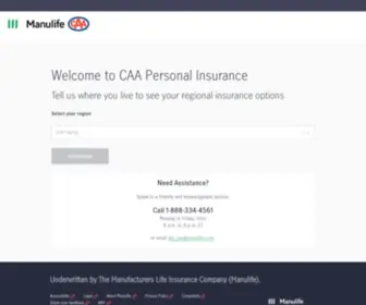 Caahealth.ca(CAA Personal Insurance) Screenshot