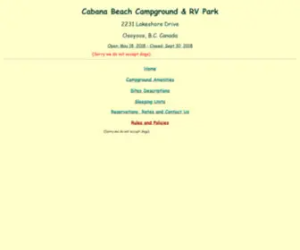 Cabanabeach.com(Cabana Beach Campground) Screenshot