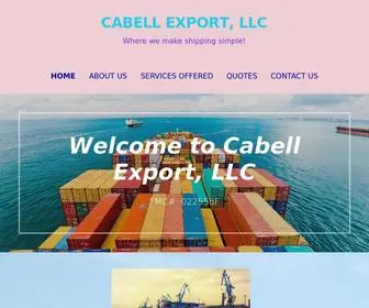 Cabellexports.com(Where we make shipping simple) Screenshot