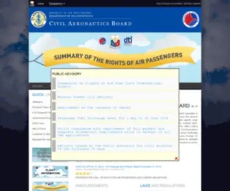 Cab.gov.ph(Civil Aeronautics Board) Screenshot