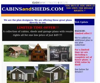 Cabinsandsheds.com(Cabins and Sheds collection for $49) Screenshot