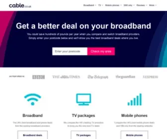Cable.co.uk(Our broadband comparison) Screenshot