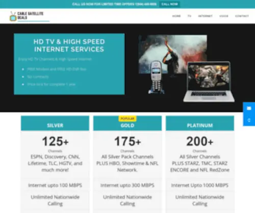 Cablesatellitedeals.com(HD TV & High Speed Internet Services) Screenshot