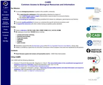 Cabri.org(Common Access to Biological Resources and Information) Screenshot