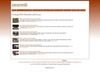 Cacaoweb.net(Cooking with Chocolate and Cocoa) Screenshot