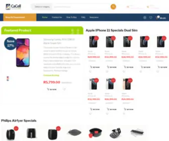 Cacell.co.za(Buy cell phones securely online) Screenshot