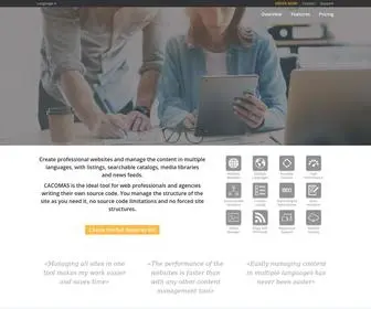 Cacomas.com(Content Management for Web Professionals) Screenshot