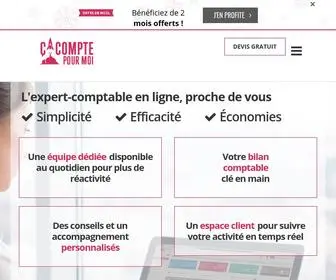 Cacomptepourmoi.fr(L'expert comptable en ligne proche des entrepreneurs) Screenshot