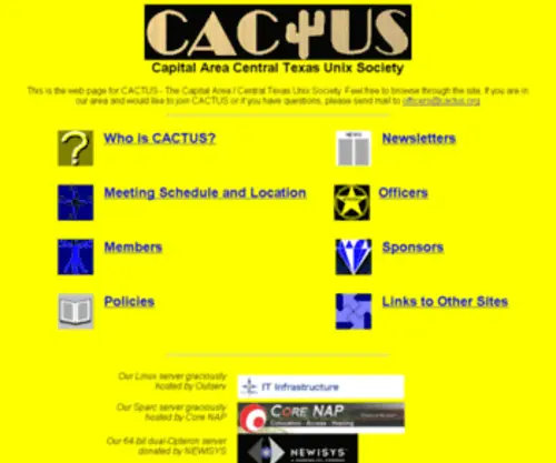 Cactus.org(Capitol Area Central Texas Unix Society) Screenshot
