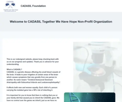 Cadasilfoundation.org(CADASIL Together We Have Hope Non) Screenshot