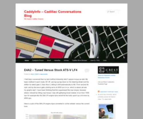 Caddyinfo.com(Cadillac Information & Discussion) Screenshot