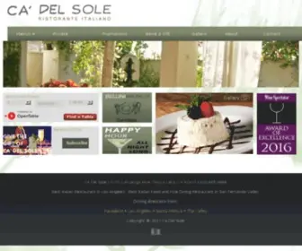 Cadelsole.com(Ca’ Del Sole Ristorante) Screenshot
