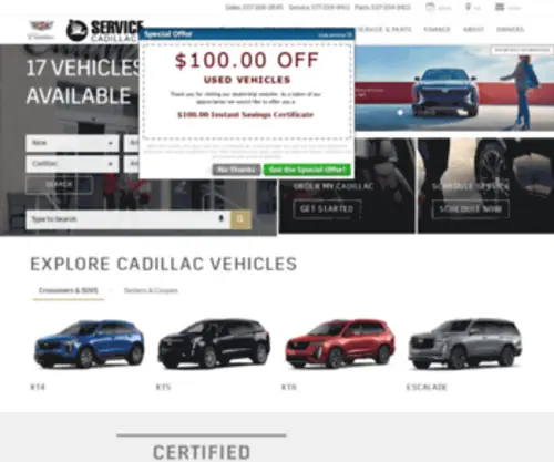 Cadillacatservice.com Screenshot