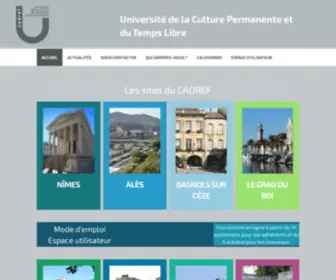 Cadref.com(Université de la Culture Permanente et du Temps Libre) Screenshot