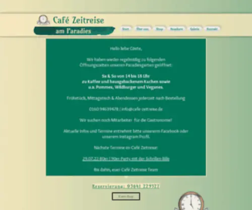 Cafe-Zeitreise.de(Cafe Zeitreise am Paradies) Screenshot